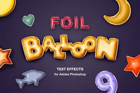 4种气球效果英文字体设计PSD模板样式 Foil Balloon Text Effects - 早道大咖