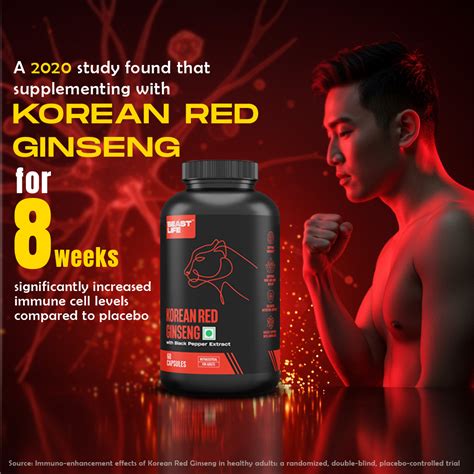 Korean Red Ginseng 400MG with Piper Nigrum Extract 5mg 60N – Beastlife
