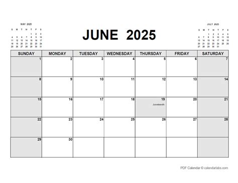 June 2025 Printable