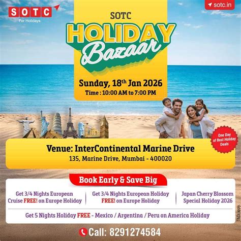 SOTC Travel announces ‘Holiday Bazaar’ across Five Cities on January 18 ...