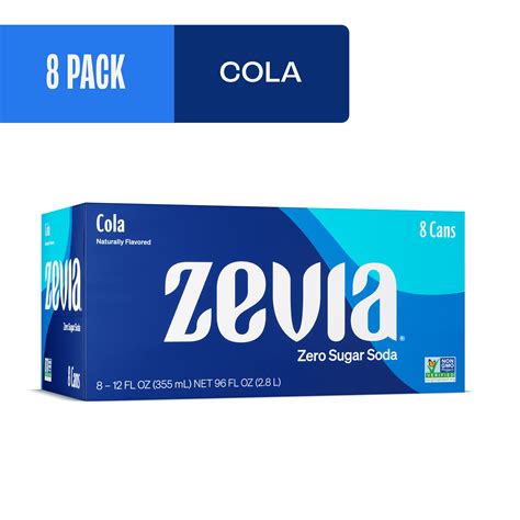 Zevia Zero Sugar Cola Soda, 12 fl oz, 8 Pack Cans - Walmart.com