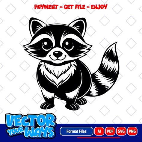 Racoon SVG Files | Cute Racoon Cut Files | Animal Vector | Racoon ...