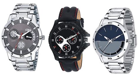 VILLS LAURRENS Pack 0F 3 Multi Coloured Analog Watch for Men and Boys ...