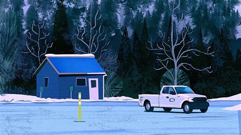 Download wallpaper 1920x1080 car, home, forest, hill, snow, art full hd ...