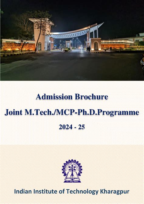 JMP Brochure 2024 25 Final - Admission Brochure Joint M.Tech./MCP-Ph.D ...