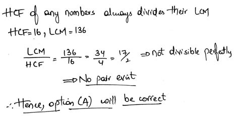 of the number of pairs which have 16 as their H.C.F. and 136 as their L ...