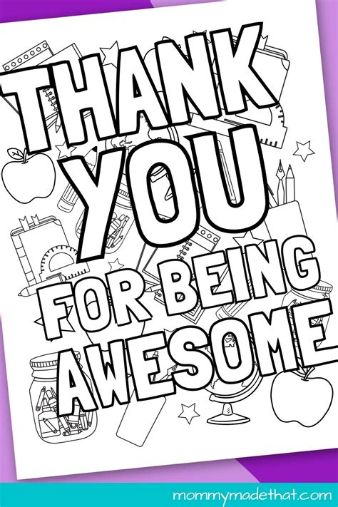 Teacher appreciation week coloring pages – Artofit