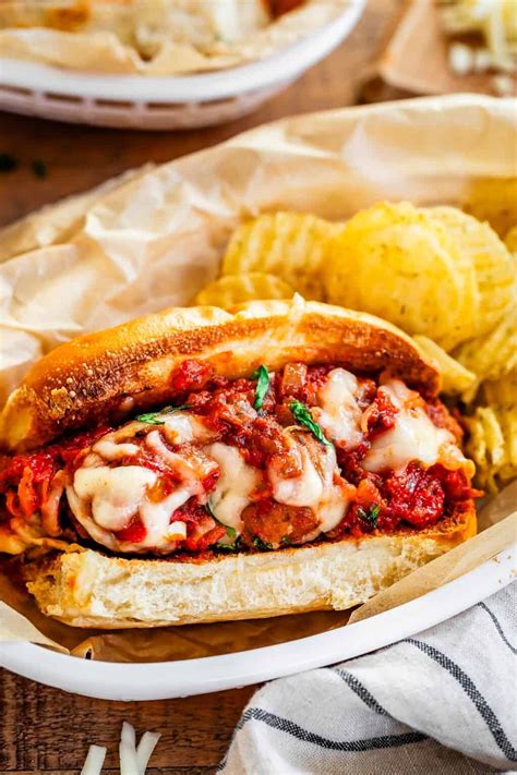 The BEST Cheesy Meatball Sub Recipe! - The Food Charlatan