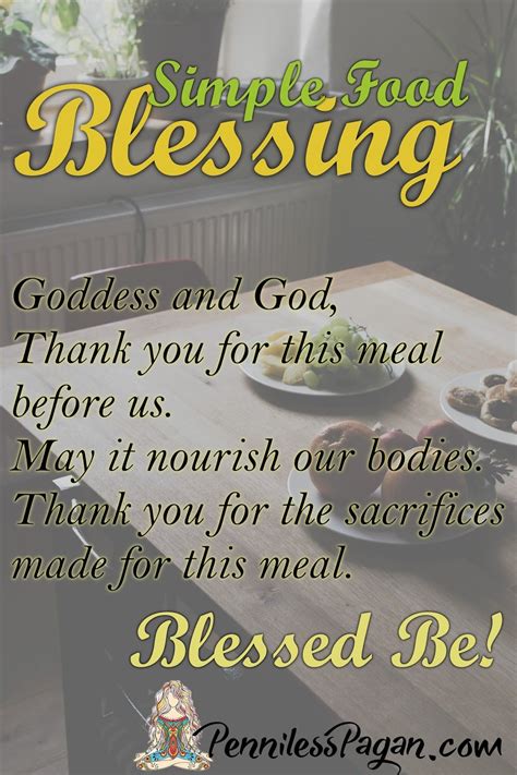 Simple Food Blessing | Food prayer, Blessed, Wiccan rituals