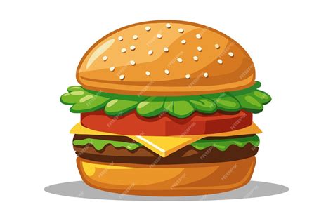 Premium Vector | Burger or hamburger flat color vector clipart ...