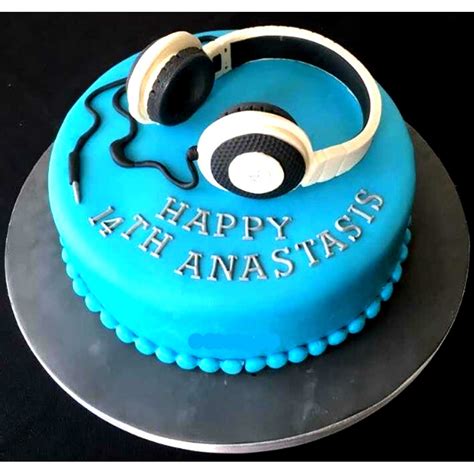 Music Headphone Theme Fondant Cake Delivery In Delhi NCR