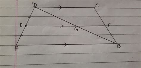 In a figute abcd is trapezium in which abll dc .Bd is a diagonal and e ...