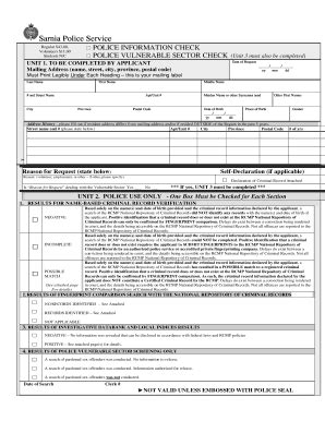 Fillable Online B - Police Information Check with VS Form-Aug 15 2011 ...