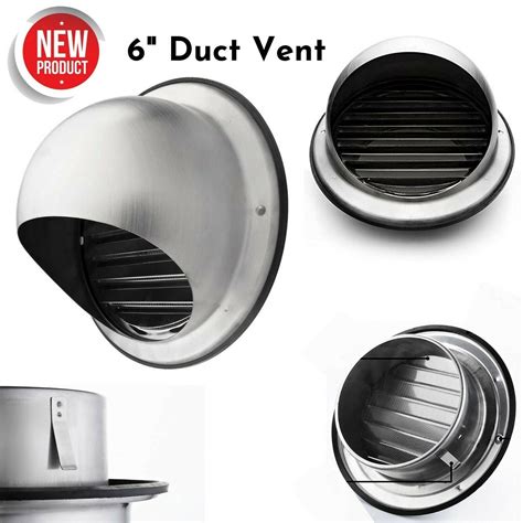 6in duct vent wall vent cover exterior cap silver kitchen exhaust fan ...