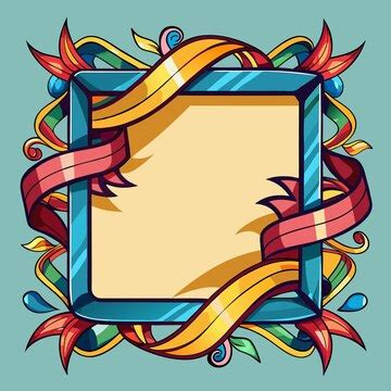 Rectangular frame with side ribbons | Premium AI-generated vector