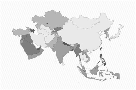 Gray Divided Map of Asia 3056988 Vector Art at Vecteezy