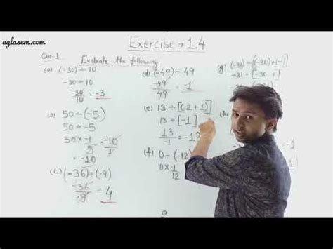 Chapter 1: Integers (Ex. 1.4) Q. 1, 2 Video Lecture - Crash Course for ...