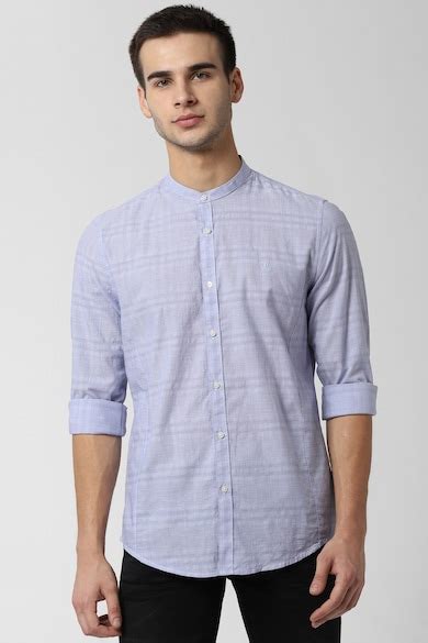 Buy Men Blue Super Slim Fit Check Full Sleeves Casual Shirt Online ...