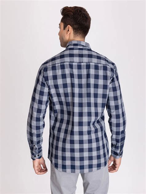 Blue grey indigo check shirts – St.Jones