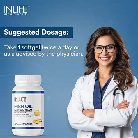 Inlife Fish Oil Capsules Omega 3 Supplement | 1000mg 60 Softgels ...