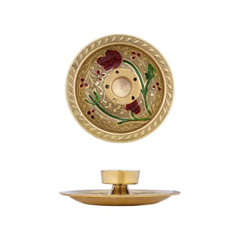 Puja Thali Set | Brass Meenakari | Pooja Items