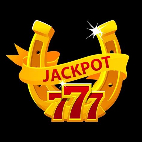Jackpot symbol 777 and golden horseshoe for game | Premium Vector
