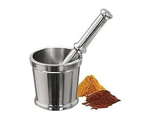 Buy Heavy Khalbatta Stainless Steel Mortar & Pestle Set | Spice ...