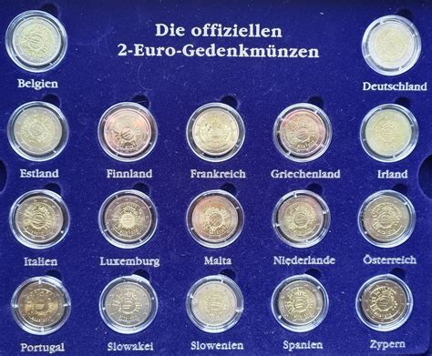 Eurozone - 17 x 2 Euro 2012 Gedenkmünzen 10 Jahre Euro-Bargeld in ...