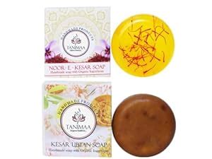 Buy TANIMAA Noor-E-Kesar Soap + Kesar Ubtan Handmade Soaps | No Harmful ...