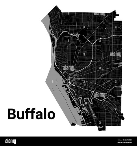 Buffalo city map, New York, United States. Municipal administrative ...