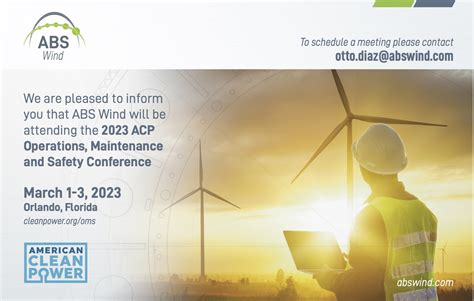ABS Wind will be attending the ACP Operations, Maintenance and Safety Conference 2023 - Custom ...