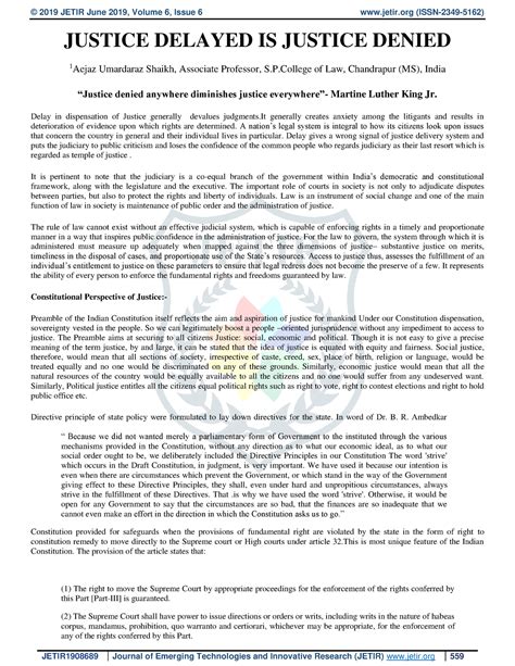 Justice delayed is justice denied - JUSTICE DELAYED IS JUSTICE DENIED 1 ...