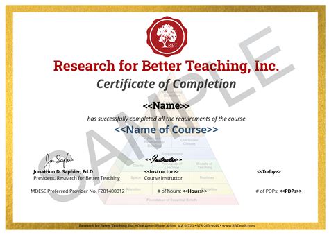 Credit and Certification - Research for Better Teaching