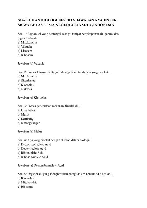 Kumpulan Soal Ujian Biologi Kelas 12 dan Pembahasannya: Siap Hadapi Ujian!