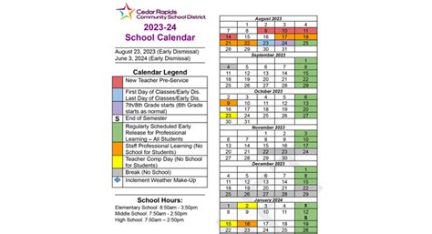 Final Calendar for 2023-24 School Year Approved - Cedar Rapids CSDCedar ...