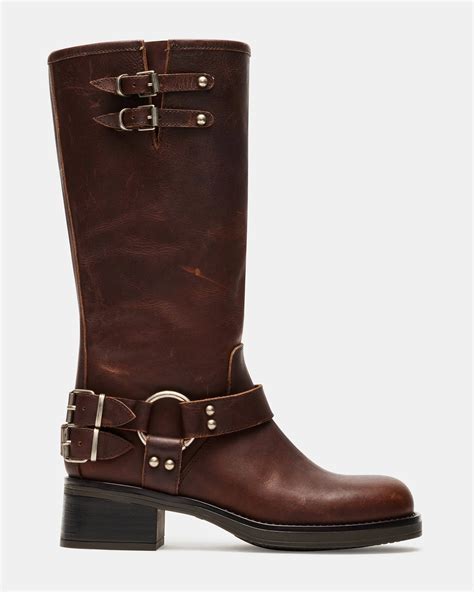 ASTOR Brown Leather Knee-High Boot | Women's Boots – Steve Madden