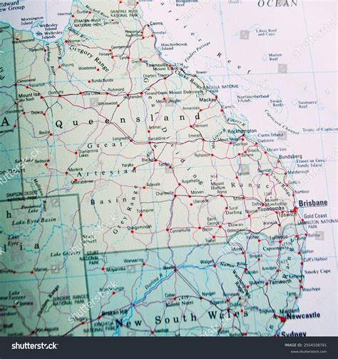 Queensland Australian State Map Major Cities Stock Photo 2554108791 | Shutterstock