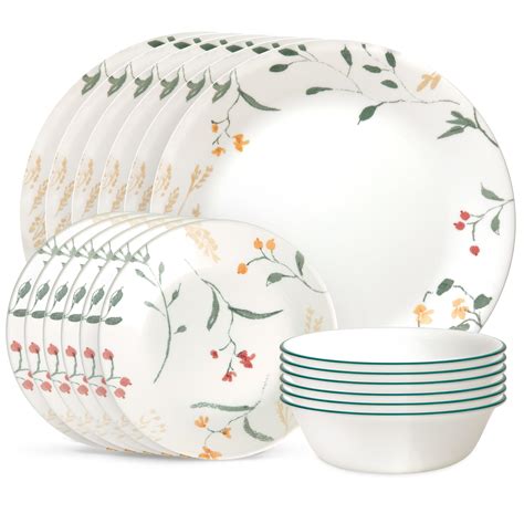 Corelle Vitrelle 18 Piece Glass Dinnerware Sets, Service for 6, Triple ...