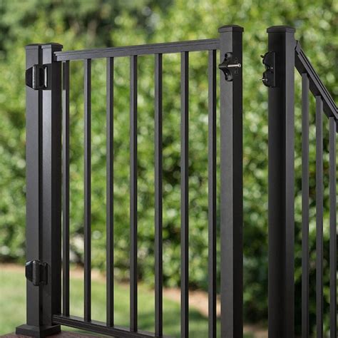 Trex 48-in L x 42-in H Charcoal Black Aluminum Deck Railing Gate in the ...