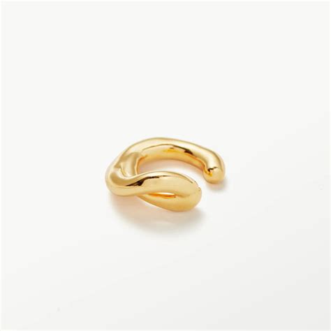18K Gold Plated Molten Ear Cuff