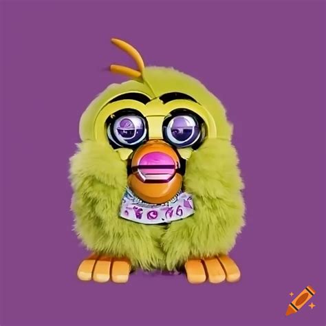 Digital, an up close and full body shot of, a Furby toy in the style of ...