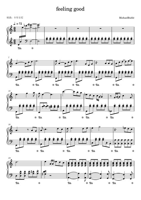 Feeling Good钢琴简谱 数字双手 Anthony Newley/Leslie Bricusse-虫虫钢琴