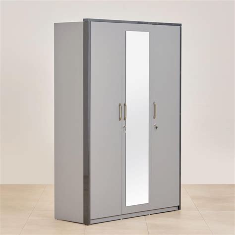 Buy Stellar 3-Door Wardrobe With Mirror - Grey from Home Centre at just ...