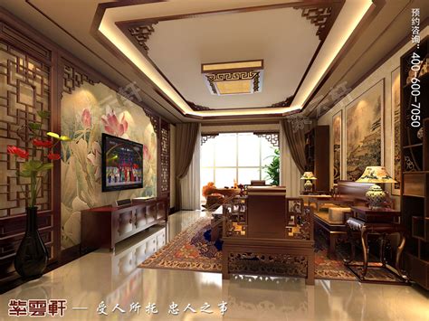 北京长安山麓顶楼复式现代中式装修效果图，起居室中式装修_紫云轩中式设计图库