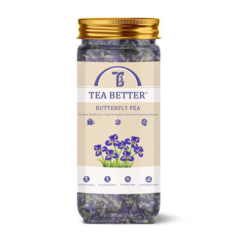 TEA BETTER Butterfly Pea Flower Tea - 35g | RELIEVES STRESS | Natural ...