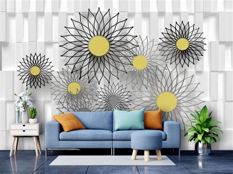 999Store designer beautiful 3D circular rings wallpapers for walls ...