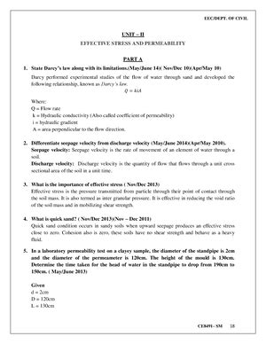 Question BANK unit 5 - no info - UNIT – V SLOPE STABILITY PART A 1 ...