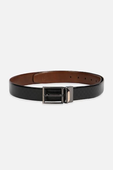 Buy Men Black Textured Formal Belt Online - 39965602 | Van Heusen