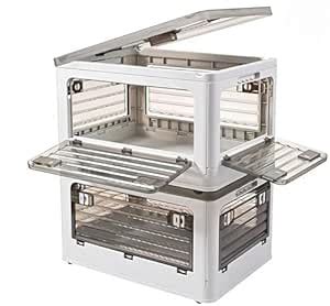 NEALYSEA 32Qt Collapsible Storage Bins with Wheels, Plastic Storage ...
