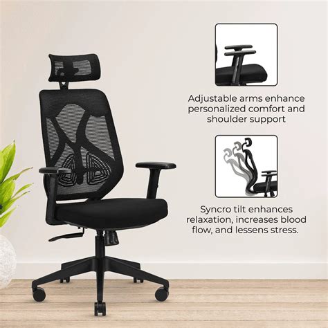 Ergolux Black High Back Chair | IAFA Ergonomic Office Chair